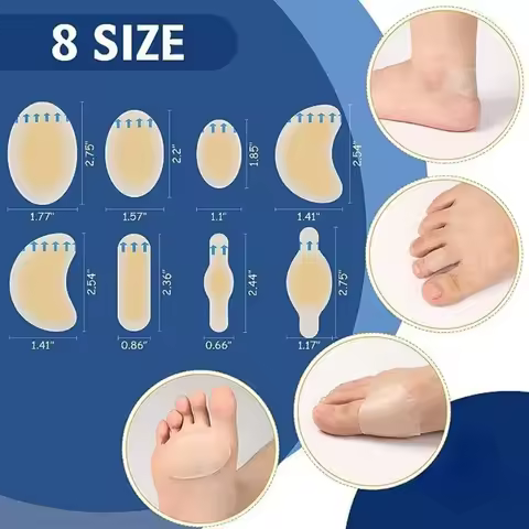 Gel Heel Protector Foot Care Patches 5Pcs/Set Adhesive Blister Pads Hydrocolloid Heel Liners Shoes S