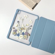 白色花田手工押花iPad殼 iPad Air 11寸 13寸 iPad Pro 11寸 13寸
