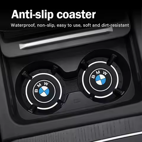 2pcs Car Auto Water Cup Slot Non-Slip Mat Accessories For BMW X1 X2 X3 X4 X5 1 2 3 4 5 6 Series F10 