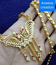 Peacock pendant chain long necklace "30inch not 916(gold plated)