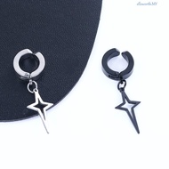 ELLSWORTH Cross Clip Earring Geometric Hip Hop Fake Piercing Stainless Steel Male Drop Earring Non-P