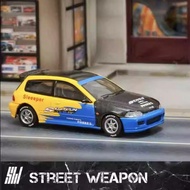 ถนนอาวุธรุ่นรถ คอลเลกชัน 164 Honda Civic SPOON EG6 SH รถไดคาสรุ่นของเล่นสำหรับแฟนๆและนักสะสม