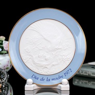 西班牙Lladro雅緻1972年母愛無盡美麗浮雕年度陶瓷盤歐式掛盤