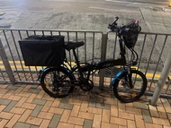 20吋黑色電動單車摺疊單車electricbike成人山地外賣單車街車new foldable bike electric bicycle
