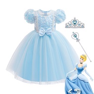 MQATZ เจ้าหญิงเอลซ่าสมเด็จพระราชินีแอนนาหิมะของซินเดอเรลล่าชุดคอสเพลย์เด็กชุดฮัลโลวีนเด็กผู้หญิง BX1