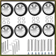 [B F Z J] 8pcs Luggage Wheels Replacement Kit,Dia 2in/50mm Thick 0.47in/12mm Resistant Rubber Mute C