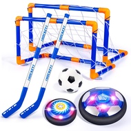 AyiOwmpa Hover Soccer Ball for Kids,3-in-1 Indoor Hover Soccer Ball with LED Light & Kids Hockey Set