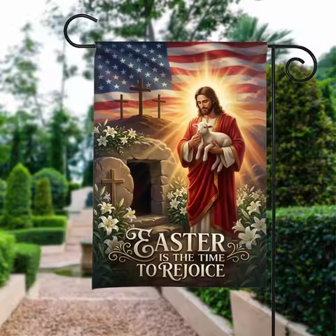 Scripture Jesus Cross Flag Easter Is The Time To Rejoice Christian Religious RRI