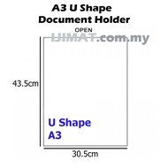 A3 U Shape Document Holder / Document Folder / Fail Poket A3 / Transparent Folder A3