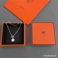 Hermes  Hermes[H Small silver coin necklace]Aulettes H Confettis Necklace，Super stylish, versatile, 