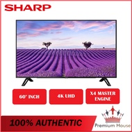 [ 60" ] Sharp 4K UHD TV 4T-C60CH1X 4TC60CH1X 60 Inch Wide Colour DVB-T2X4 Master Engine Pro II
