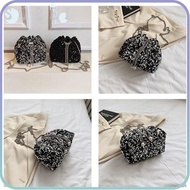 SULIN Chain Sequin Shoulder Bag, Chain Gift Evening Banquet Bag, Sequin Bucket Bag