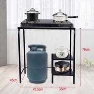 COD Gas Stove Stand Rack Heavy Duty Stainless Multi-Layer Gas Rack Stove Stand With LPG Roller