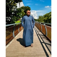 Ash Blue Jubah Long Sleeve Al Aseel
