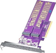 ipolex 2-Port M.2 NVMe Adapter M-Key, PCIe X8 Gen3. Requires Motherboard BIOS Support for Bifurcatio