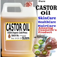 5L/ READY STOCK: Castor Oil 5L/NATURAL Purity Grade- COSMETICS