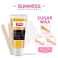 SUNNESS 50g Sumax Wax Hair Removal Kit Sugar Waxing For Face Armpit+3hair Removal Strips+2wax Stick