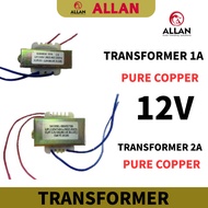 Allan Transformer 220V - 12V DC 1A Transformer 2A