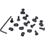 heyous 30 Sets M4x12mm Black Metal T Screws and Nuts Screw and Nut Replacement Kit Rail Mounting Scr