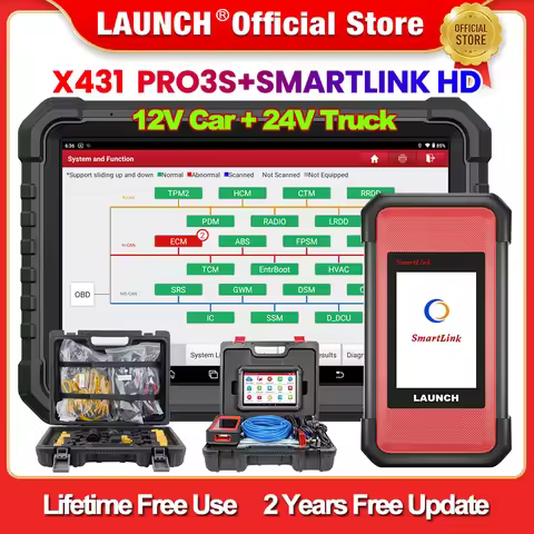 LAUNCH X431 PRO3S+SmartLink C HD 12V /24V Car Truck Diagnostic Scanner CAN FD\DOIP\J2534 Programming
