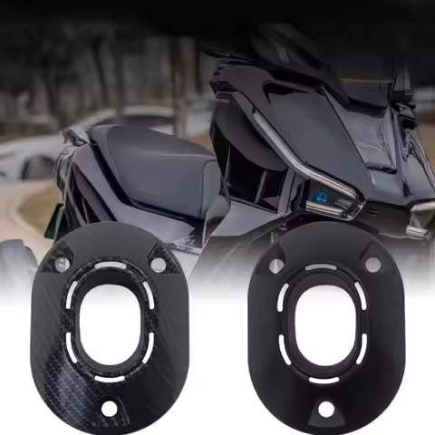 Motorcycle Muffler Tip Cover Glossy Carbon Fiber Black Exhaust Tip Garnish for Honda Click 160 Moto 