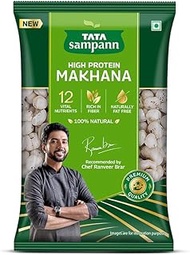 Green Velly Sampann High Protein Makhana, Fox Nuts with 12 Vital Nutrients, Rich in Fiber, Naturally