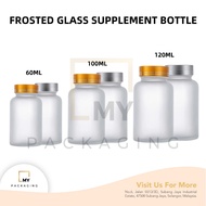 FROSTED GLASS SUPPLEMENT BOTTLE 60ML-120ML - CAN USE FOR CORDYCEPS / CAPSULE / GINSENG SLICES / MEDICINE