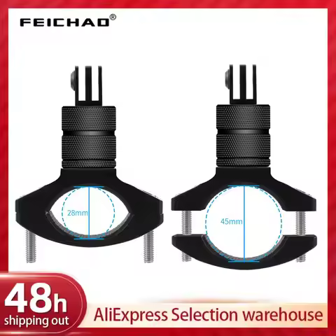 D45mm Large Handlebar Mount Clip Bike Motorcycle Tube Clamp Anti-loose Knob for GoPro 13 for Insta36