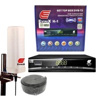 EVINIX SET TOP BOX TV DIGITAL + ANTENA TV EVINIX + KABEL ANTENA 20M