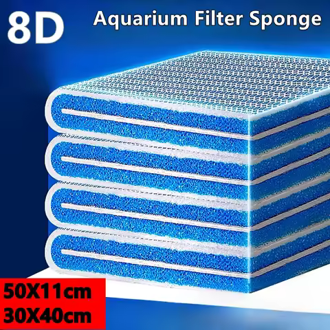 1PC 50X11mm/30X40mm 8D Aquarium Filter Sponge Glue-free Pad Fish Tank Skimmer Pond Filter Cotton Upg