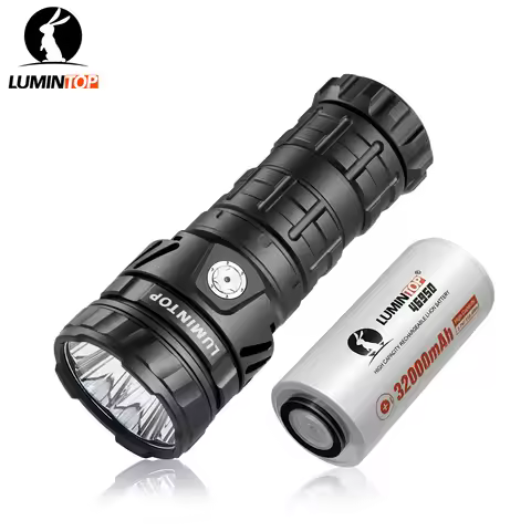 Powerful Flashlight USB TYPE C Rechargeable Flashlight 46950 Battery with Cooling Fan Lumintop MACH 