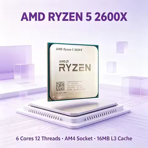 AMD Ryzen 5 2600X CPU Processor 3.6GHz 6-Core 12-Thread Socket AM4 for DIY Desktop Build