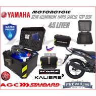YAMAHA SEMI ALUMINIUM WATERPPROOF TOP BOX 45LITER MOTORCYCLE HARD SHIELD TOP CASE KMN KALIBRE HIGH QUALITY