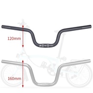 Bike folding bike handlebar Aluminum25.4*580mm Hi-Rise 120/160mm for brompton