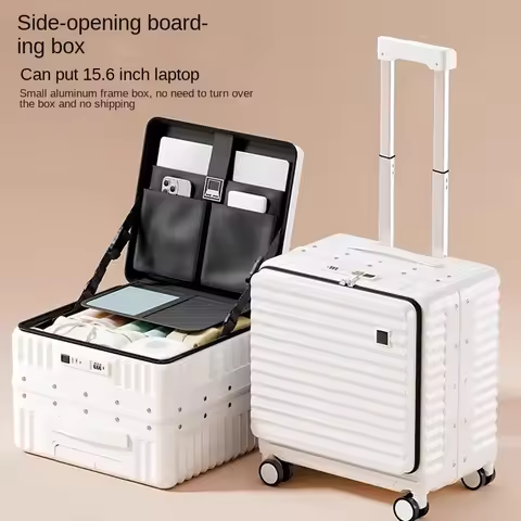 Front Opening 18/20 inch Suitcase Cabin Luggage Small 16 inch Short Trip Bag Ultra-light Aluminium F