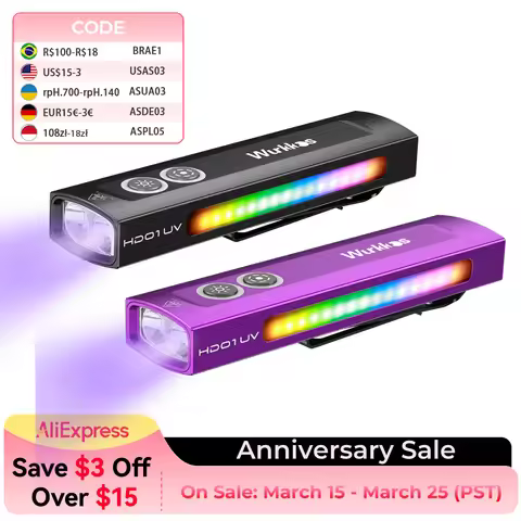 Wurkkos HD01 UV Multifunctional EDC Flashlight 1200 LM with 365nm UV light White flood 90CRI LED Sid