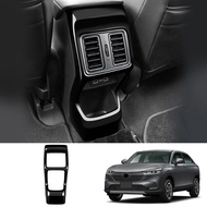 Car Glossy Black Rear Air Condition Vent Outlet Frame Anti-Kick Panel Cover Trim for Vezel -V 2021 2022