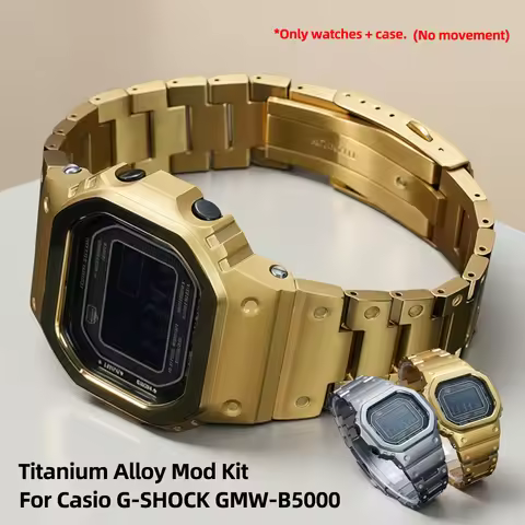 GMW-B5000 MRG-B5000 Titanium Alloy Mod Kit For Casio 3459 G-SHOCK gmw-b5000 Modified Case Bracelet B