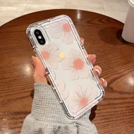 Clear Flower Airbag Case Compatible for Samsung S21 S22 S23 Ultra A14 A13 A12 A04S A03S A52 A51 A71 A34 A50 A50S A02s A22 A32 A23 A54 A11 Phone Case Shockproof Air Cushion TPU Silicone Protective Cover
