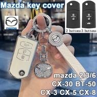 Car key cover for Mazda CX-3 CX-5 CX-8 CX-30 BT-50 Mazda 2/3/6 remote key casing CX-5 key case Mazda