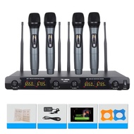 4D Wireless Microphone 4 Channel Uhf Wireless Handheld Microphone