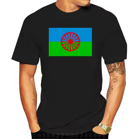 Gypsy Man Rom Travellers Gypsy Flag T-shirt High Quality Printing Casual 100% Cotton Round-neck Euro