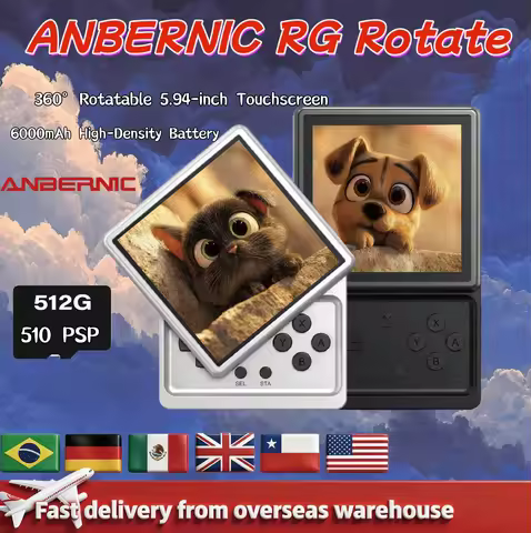 ANBERNIC RG Rotate Rotatable Square Screen Handheld Game Console 3.5 Inch 720×720 IPS Touchscreen T6
