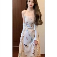 dress 新款 连衣裙 气质蝴蝶法式印花吊带连衣裙2025打底夏季新款设计裙子  wlgk3332 .my03.23