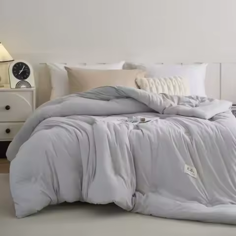 Skin Friendly Delicate Jacquard Fabric Comforter Fluffy Breathable Soy Fiber Protein Quilt Hotel Hom