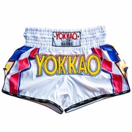 YOKKAO กางเกงสู้รบมวยไทยมวยกีฬาการต่อสู้ Sanda กางเกงขาสั้นผู้ชายและผู้หญิงแบบมืออาชีพใหม่ไทยแท้แพ็ค