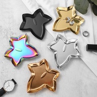Leaf Shaped Stainless Steel Tray Storage Stainless Steel Metal Jewelry Display Plate Leaf Shaped Tra