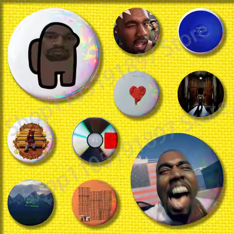 K-Kanye West Yeezus Ye Jesus is King Badges 75mm 25mm 44mm 32mm 58mm Round Pin Brooch Souvenir Cloth