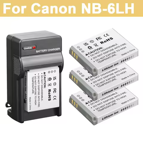 1800mAh NB-6L NB6LH NB-6LH Camera Battery with Dual slot Charger For Canon PowerShot D30 D10 S120 S9