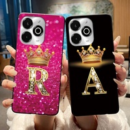 Shockproof Phone Case For Umidigi G100X/G9X Soft Silicone Black Casing Luxury Initial Letter With Cr